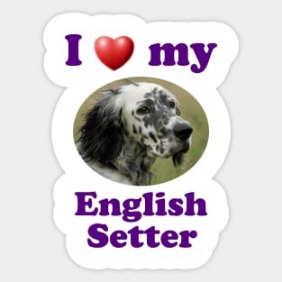 I Love My English Setter Sticker